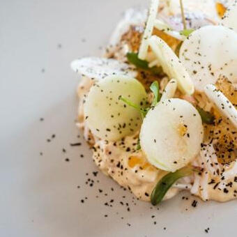 Portland crab with green apple and nori by Chef Killian Lynch