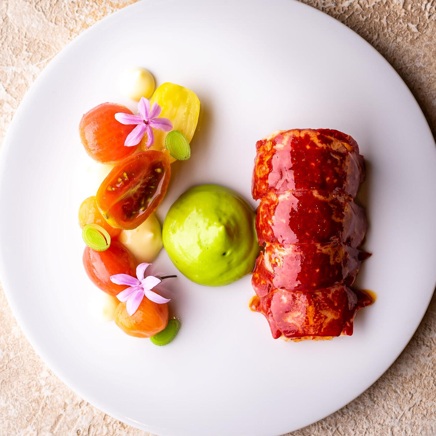 Native lobster with heritage tomato by Chef Killian Lynch